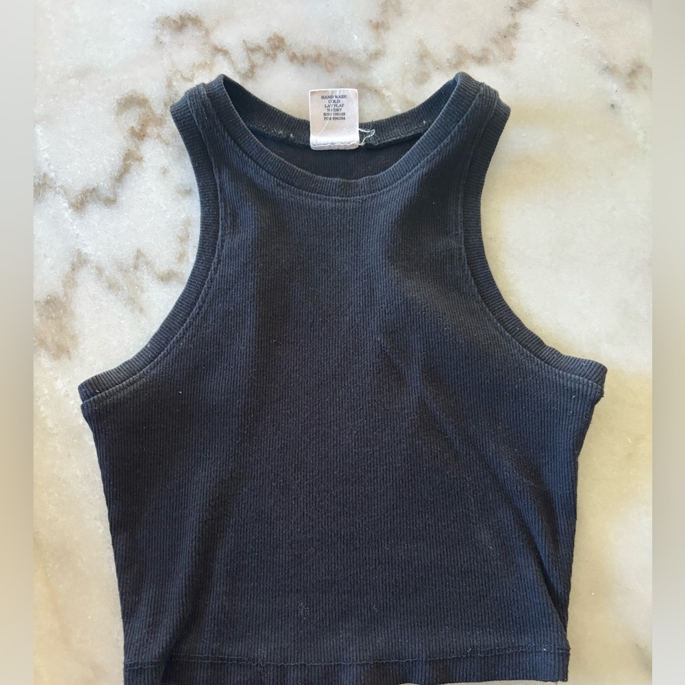 Black Ribbed Tank Top